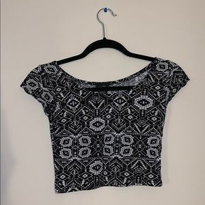 Small tribal print crop top
